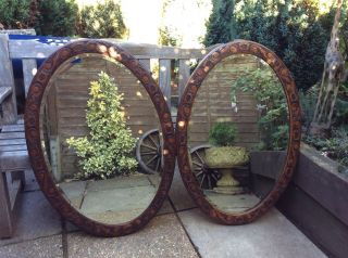 2 Extra Large Arts & Crafts Carved Oak Mirrors 5