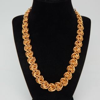 Possible Monet Byzantine Style Heavy Gold Plated Chain 20 " Long Vtg Necklace