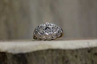 14kt White Gold Vintage Princess Diamond Ring Size 6