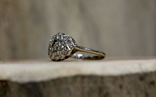 14Kt White Gold Vintage Princess Diamond Ring Size 6 5