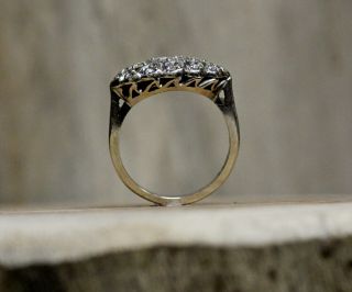 14Kt White Gold Vintage Princess Diamond Ring Size 6 7