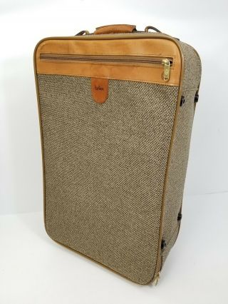 Vintage Hartmann Tweed Leather Rolling Suitcase Luggage