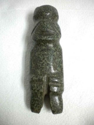 Antique Figure Pre Columbian Mexico Mezcala Culture Stonel Axe God Dark Green