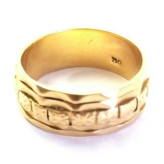 Antique Victorian Edwardian Solid 18k Gold Men’s Ring Wedding Band Size 8.  75