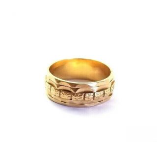 Antique Victorian Edwardian Solid 18k Gold Men’s Ring Wedding Band Size 8.  75 6