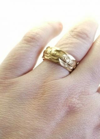 Antique Victorian Edwardian Solid 18k Gold Men’s Ring Wedding Band Size 8.  75 7