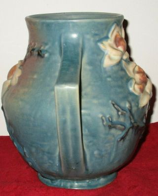 Vintage Roseville Art Pottery USA Magnolia Blue large Vase 91 - 8 