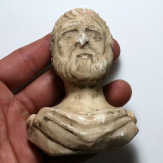 Extremely Rare Roman Marble Male Bust Circa 100 - 400 Ad