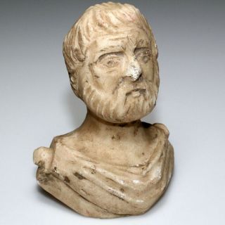 EXTREMELY RARE ROMAN MARBLE MALE BUST CIRCA 100 - 400 AD 3