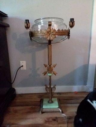 Antique Fish Bowl With Stand