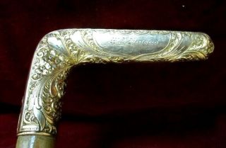 Finest Qulty Premier Reg N Antique Walking Cane Stick Ornate Gold Filled Handle
