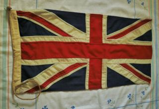 Handsome WW2 era Panel Stitched British Vintage Union Jack Flag Old 2