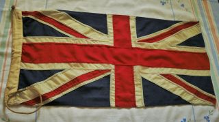 Handsome WW2 era Panel Stitched British Vintage Union Jack Flag Old 4