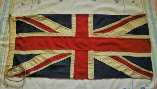 Handsome WW2 era Panel Stitched British Vintage Union Jack Flag Old 5
