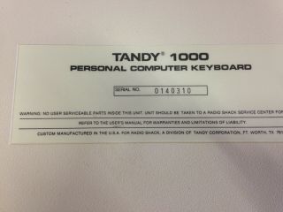 VINTAGE 1984 Tandy 1000 SX Personal Computer & Keyboard POWERS UP of 6 5
