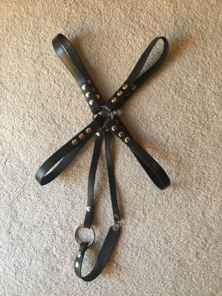 Vtg “leather Forever” Full Body Harness W/ Rings Fits Most 80’s Leather Bdsm Gay