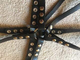 VTG “LEATHER FOREVER” FULL BODY HARNESS w/ RINGS FITS MOST 80’s LEATHER BDSM GAY 4