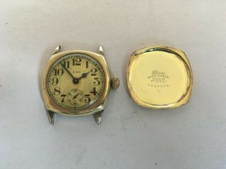 Vintage Elgin Trench Watch Military,  Gold Filled,  Running