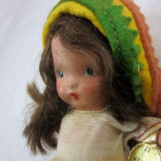 VINTAGE 1937 - 42 NANCY ANN DOLL Storybook Doll 39 Mexico with Tag & Costume Art 3