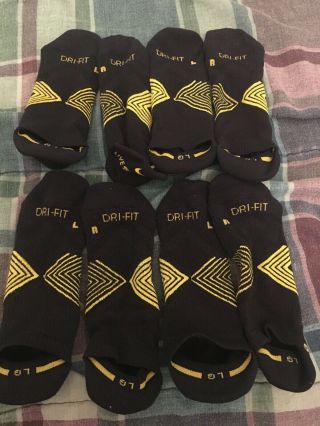 6 Pairs.  Mens Nike Livestrong Dri - Fit Socks Size Large 8 - 12 Hard To Find