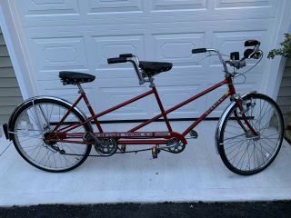 Vintage Schwinn De Luxe Twinn Red 5 - Speed Tandem Bicycle Chicago Made