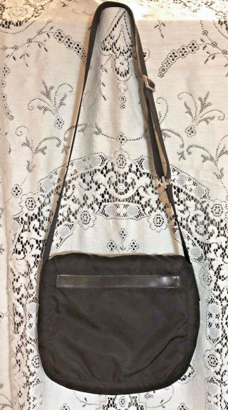 Authentic Vintage Prada Black Nylon / Leather Crossbody / Shoulder Bag / Purse 2