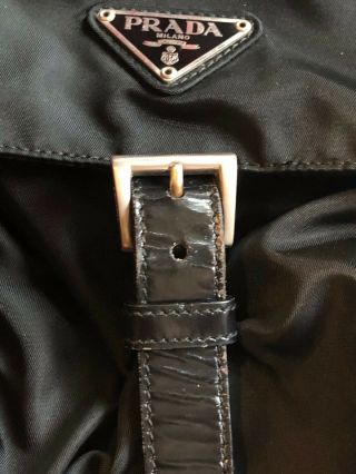 Authentic Vintage Prada Black Nylon / Leather Crossbody / Shoulder Bag / Purse 4