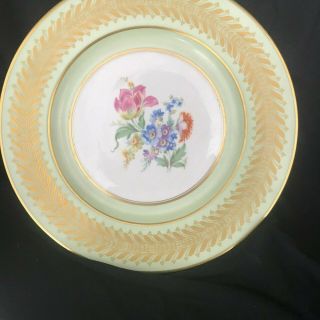12 Vintage Laurelton Fondville Ny Laurel Gold Encrusted Floral Dinner Plates