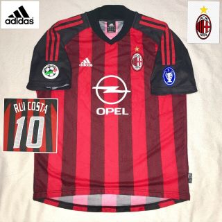 Ac Milan Football Shirt Rui Costa (m) Vintage 2002 Adidas Jersey