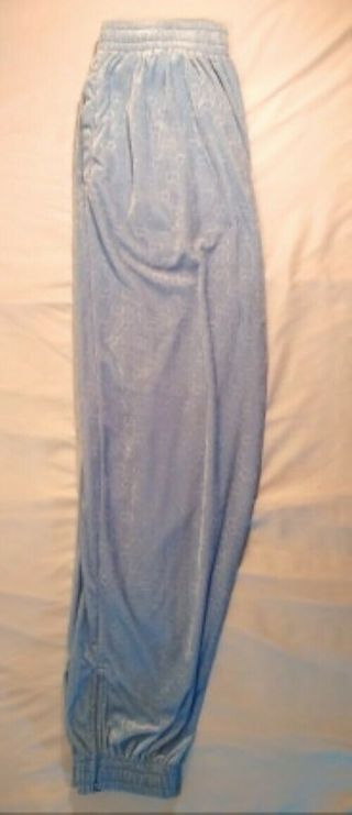 Vintage 90 ' s Gucci Baby Blue Monogrammed Velour Track Suit Pants 2XL 5