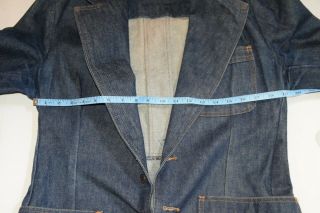 Vintage 1970s Levi ' s Blue Denim Blazer Jacket Made In USA Size 40 Orange Tab, 7