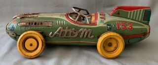 Vintage 1950’s Atom Race Car Friction Toy 4