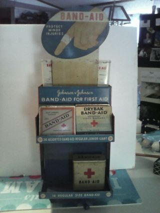 Vintage Johnson&Johnson Band Aid Brand Revolving Display Stand Drug Store. 3