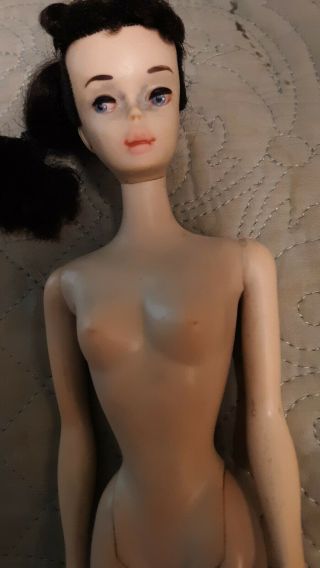 Vintage Barbie Brunette 3 Brown Eyeliner,  Faded Body, 7
