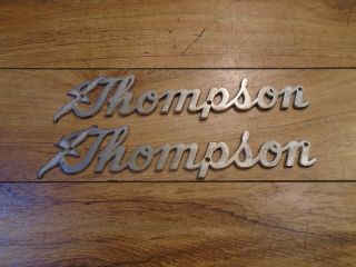Vintage Thompson Boat Emblem Pair