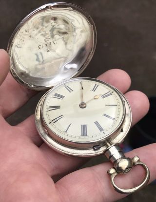 A Gents Early Antique Solid Silver “rack Lever” Full Hunter Pocket Watch,  1812.