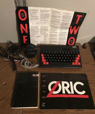 Very Rare Vintage Tangerine Oric Atmos Computer System With Manuals & Cables