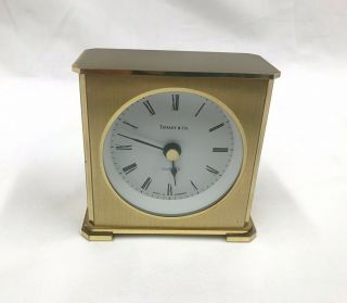 Vintage Tiffany & Co.  Brass Desk Clock 3.  25 " Made In Germany