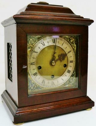 Antique Westminster Chime Musical Bracket Clock Mahogany 8 Day Mantel Clock