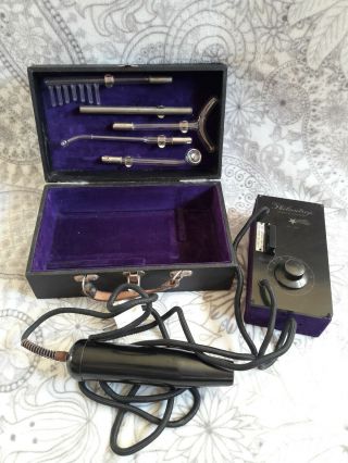 Vintage Violet Ray High Frequency Machine Philantrop 4 Wands
