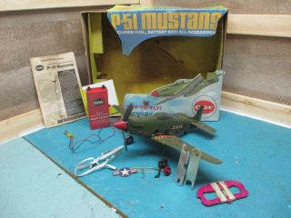 Kp7459 Vintage Cox 7662 P - 51 Mustang Gas Powered Control Line Model Airplane