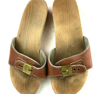 Dr Scholls Wood Exercise Sandals Made In Austria Size 8 Vintage Scholls 2