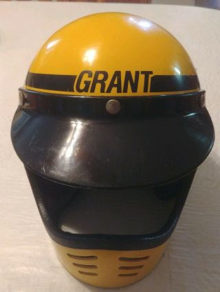 Vintage Grant Bmx Yellow/black Full Face Helmet (universal Size)