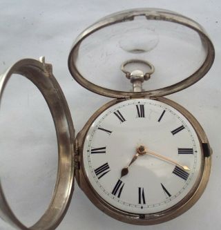 Rare Silver Verge Fusee Pocket Watch By J Henley London C1827,  Key