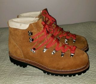 Vintage 70 ' s Sears mountaineering boots hardcore hiking mens 12 m brown suede 3