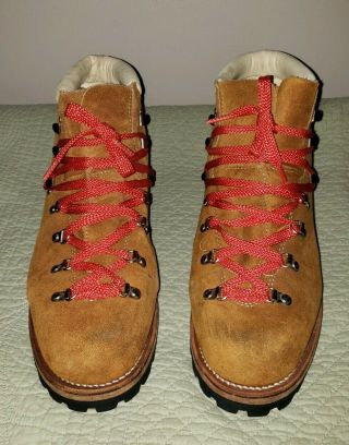 Vintage 70 ' s Sears mountaineering boots hardcore hiking mens 12 m brown suede 5