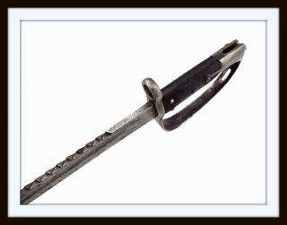 Antique Rare English Wilkinson Sword Bayonet With Saw Back Blade & No Scabbard