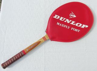 Vintage Dunlop Maxply Fort Tennis Racquet,  Matching Cover Made In England