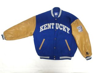 Vintage Starter University Of Kentucky Wool Leather Varsity Letterman Jacket L