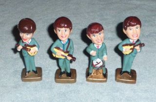 The Beatles Vintage Cake Toppers Bobblehead Nodders Set Of 4 With